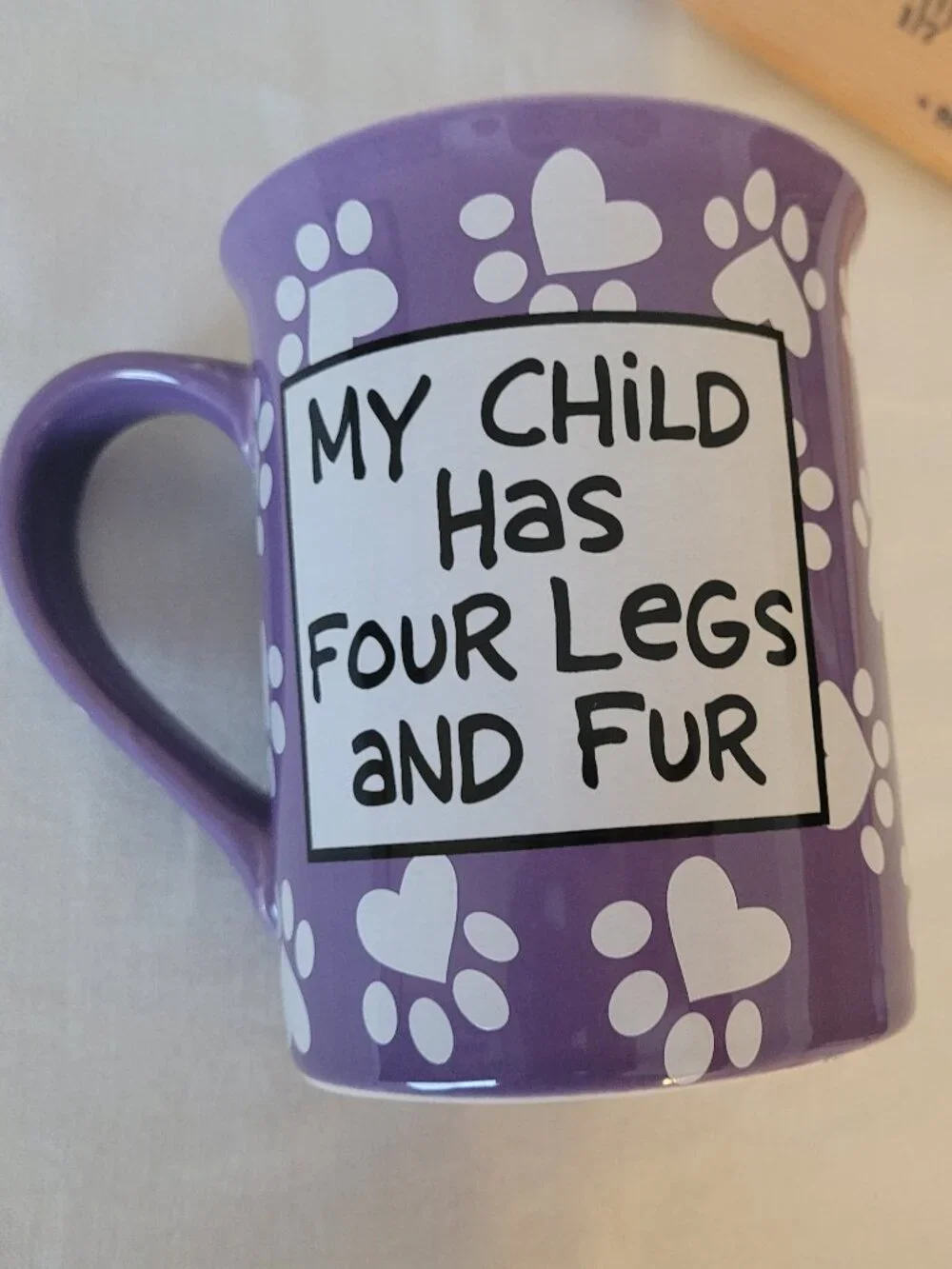Dog Mom Purple Coffee Mug New Never Used Dog Lover Cup